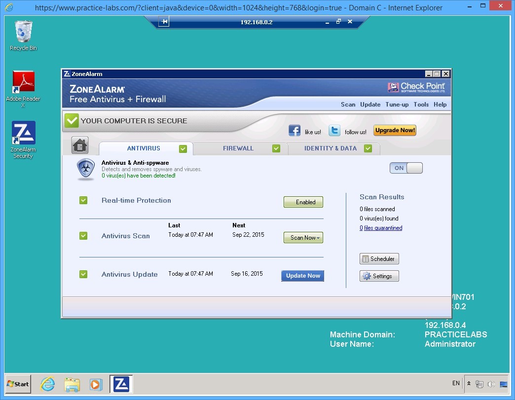 Practice Labs screenshot.